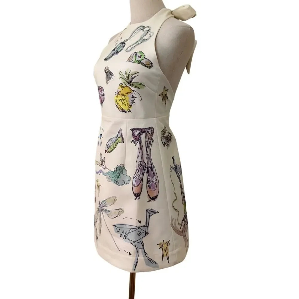 Alemais + Anouk Colantoni Court organic cotton-twill halterneck mini dress US 8 - Picture 8 of 12